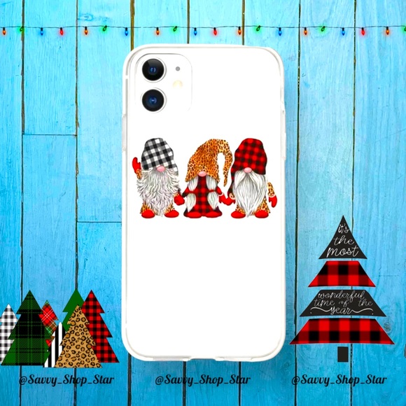 Christmas Gnome Painted Clear Case🌲 - Picture 1 of 2